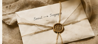 Letter, envelope and journey materials
